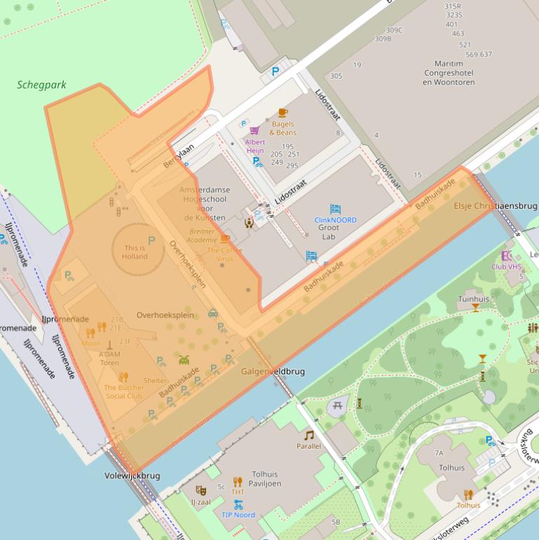 Kaart van postcodegebied 1031KS.