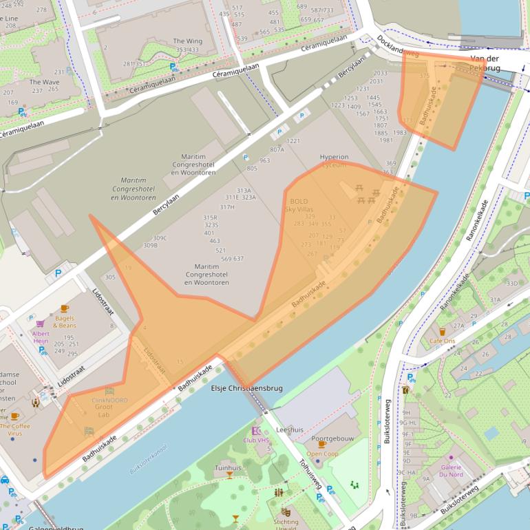 Kaart van postcodegebied 1031KV.