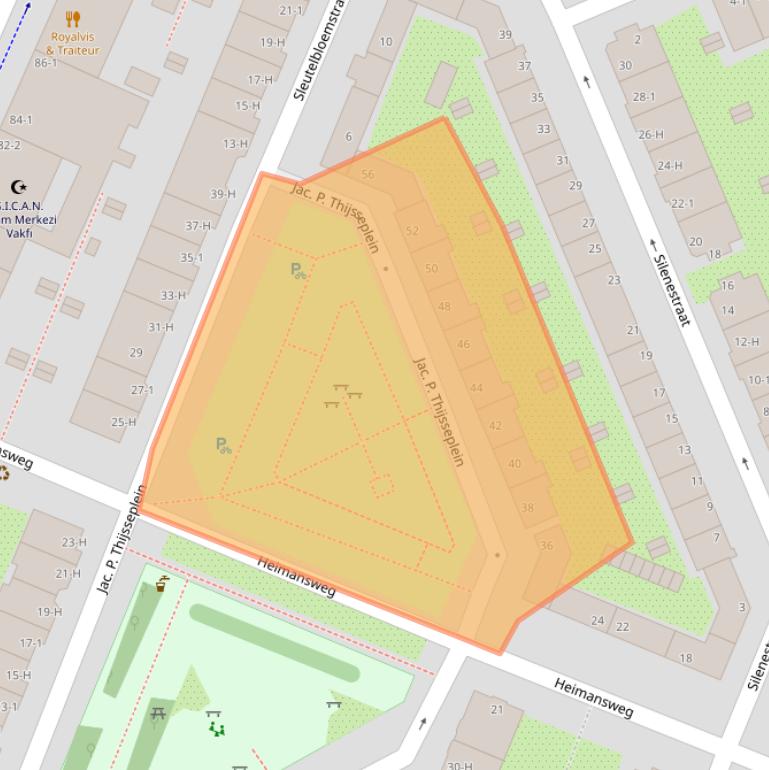 Kaart van postcodegebied 1031TS.