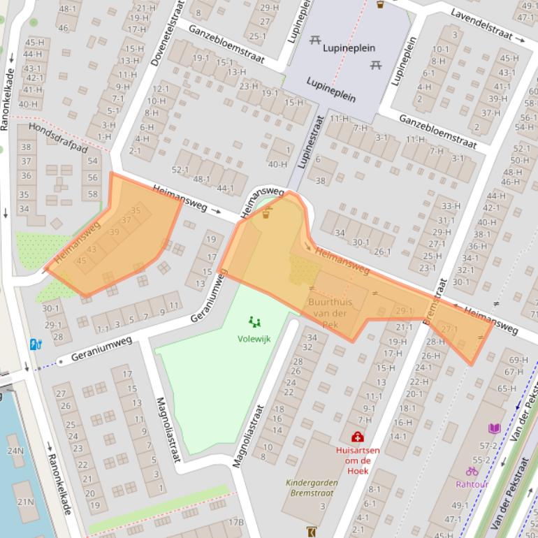 Kaart van postcodegebied 1031TZ.