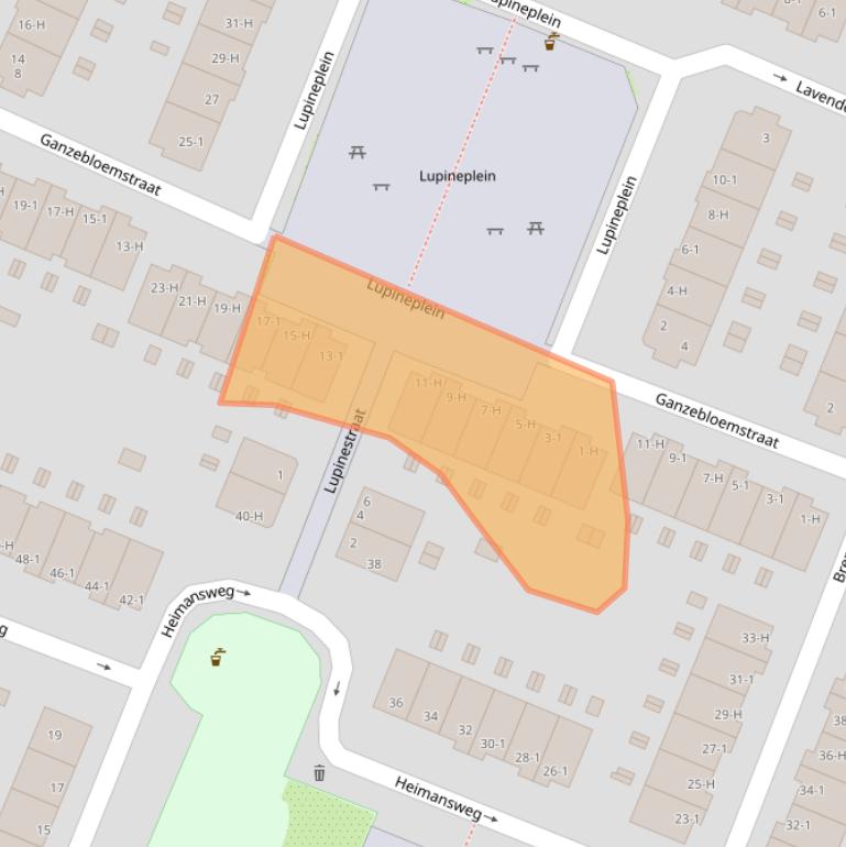 Kaart van postcodegebied 1031VK.