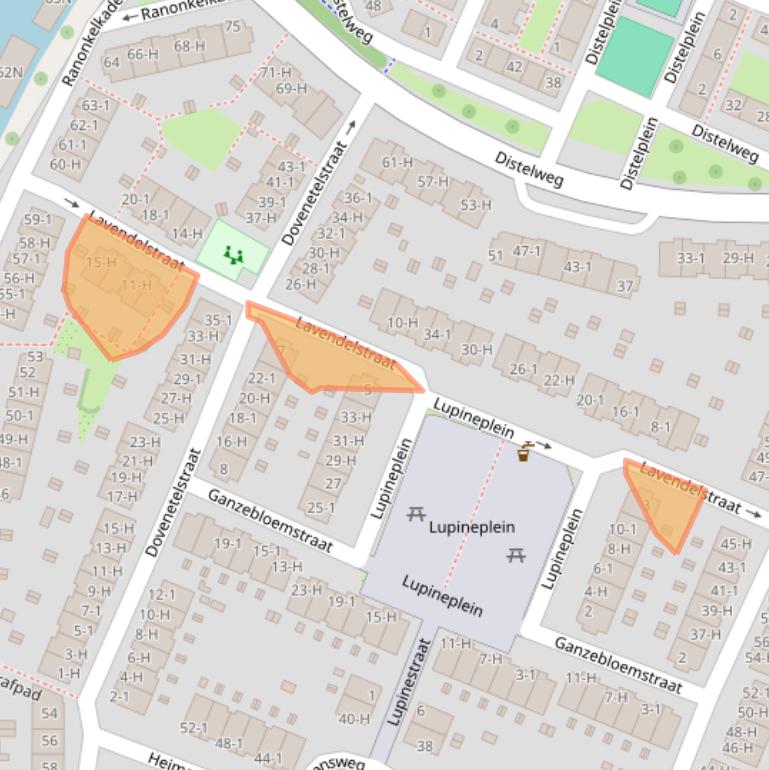 Kaart van postcodegebied 1031VP.