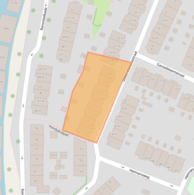 Kaart van postcodegebied 1031VT.