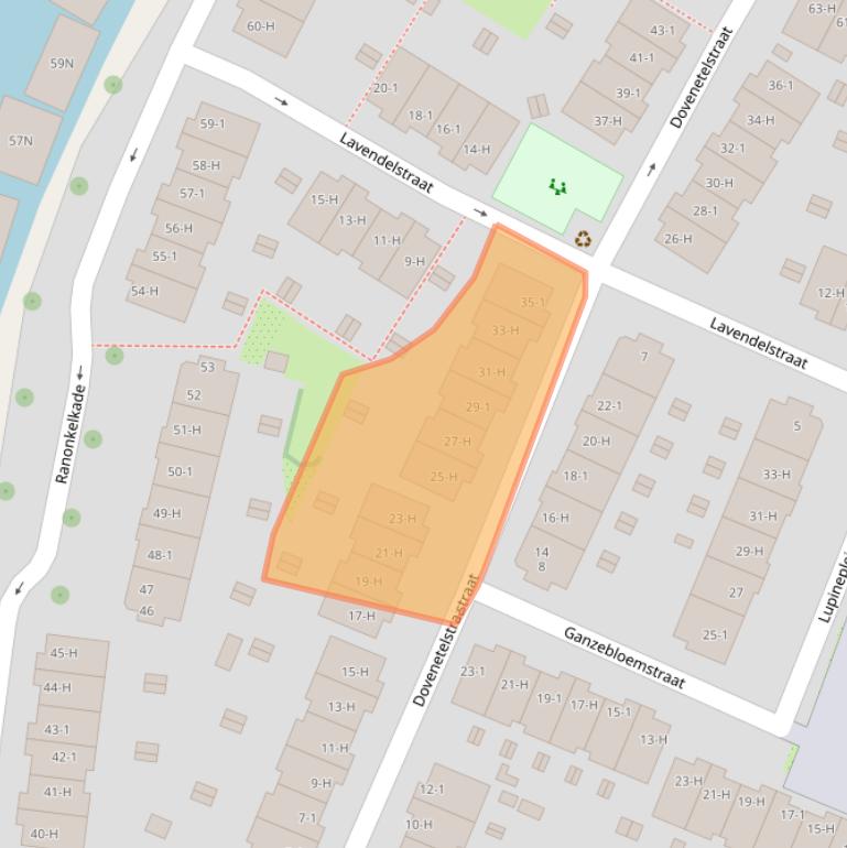 Kaart van postcodegebied 1031VV.