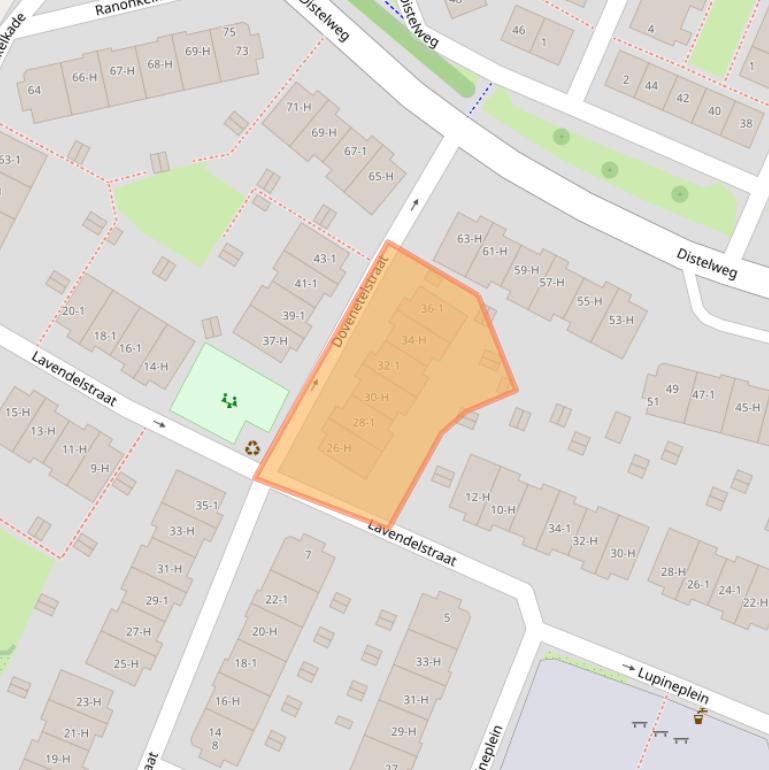 Kaart van postcodegebied 1031VZ.