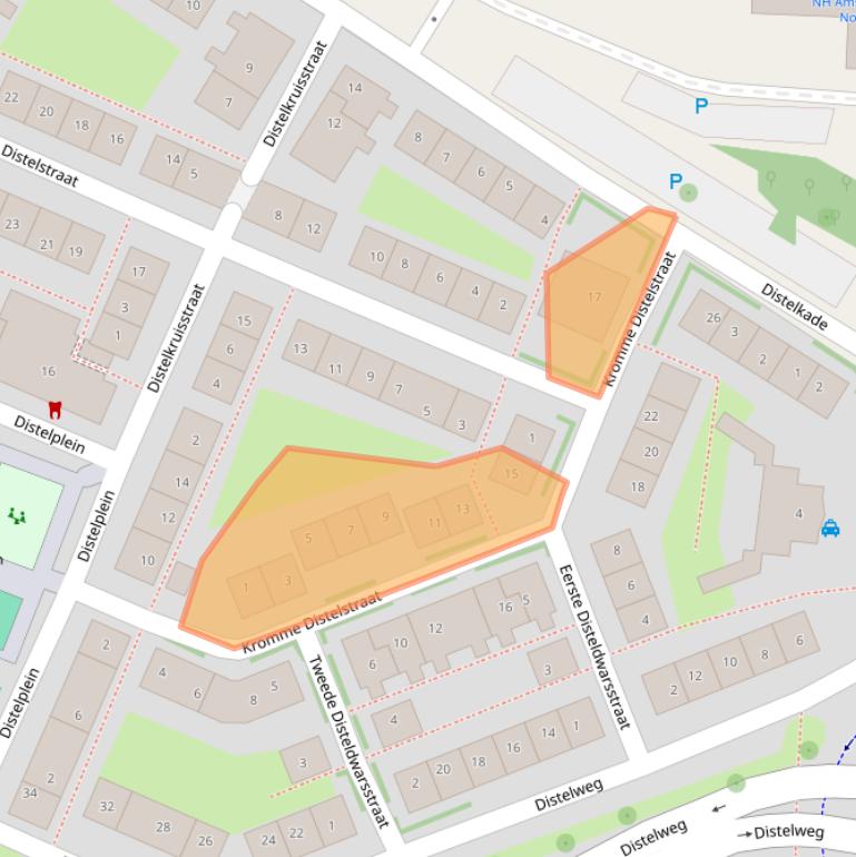 Kaart van postcodegebied 1031XK.