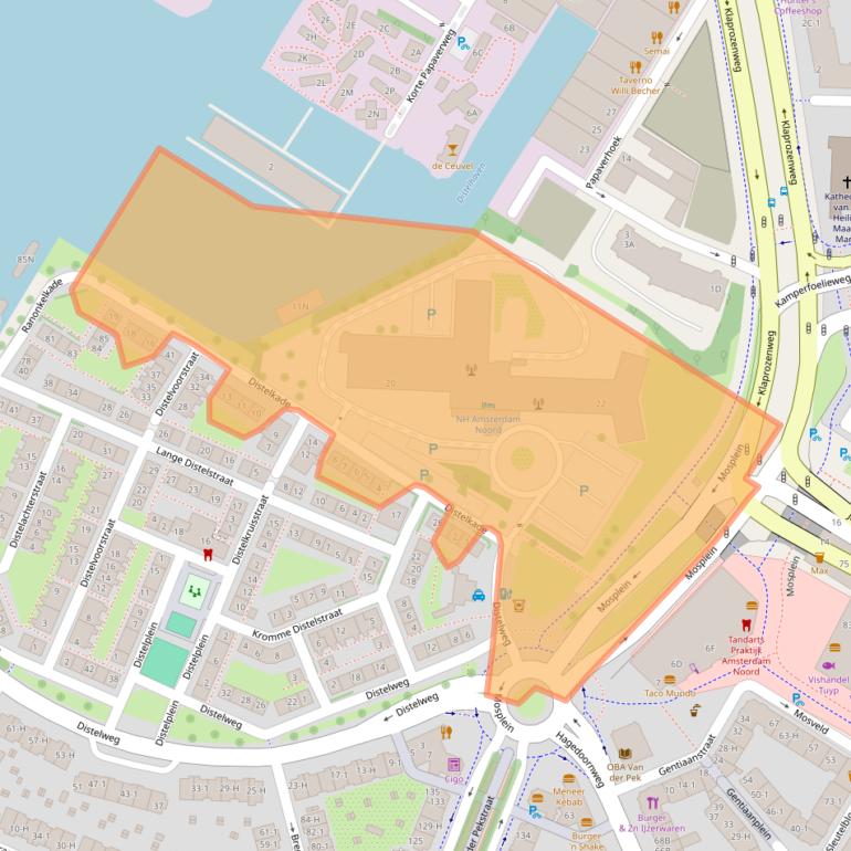 Kaart van postcodegebied 1031XP.