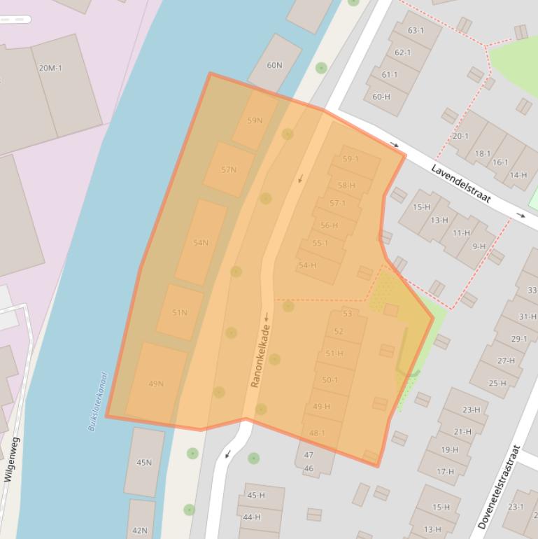 Kaart van postcodegebied 1031XV.