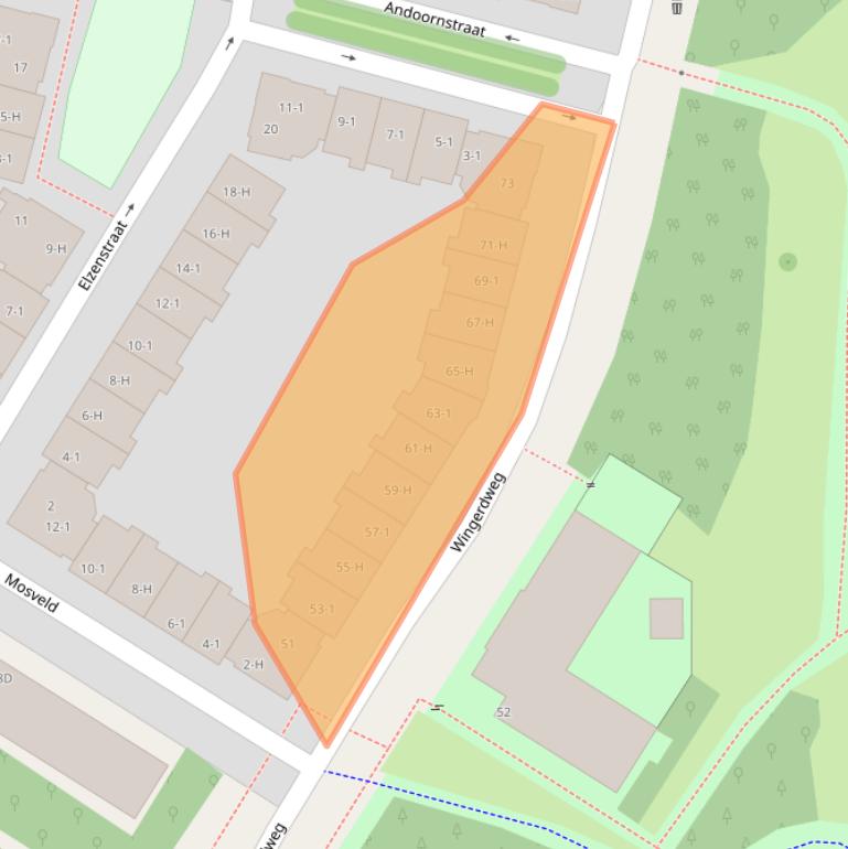 Kaart van postcodegebied 1032AA.
