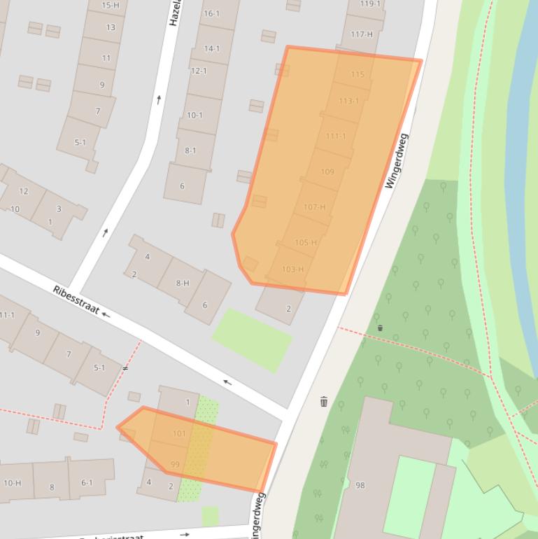 Kaart van postcodegebied 1032AC.
