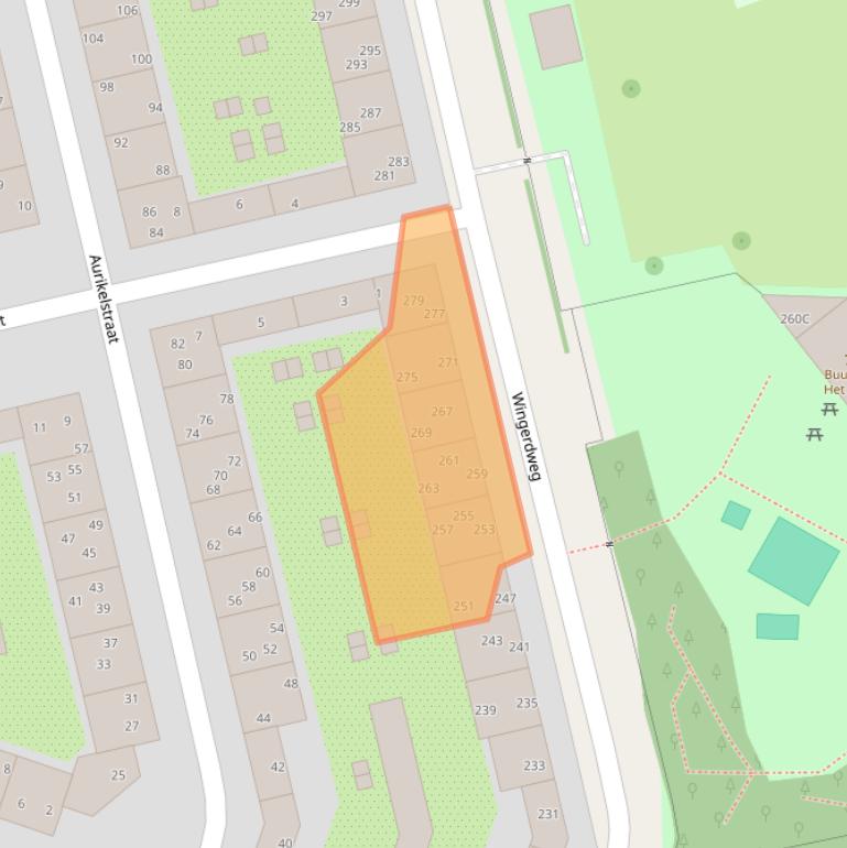 Kaart van postcodegebied 1032AJ.