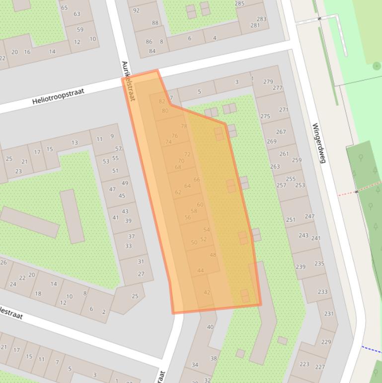 Kaart van postcodegebied 1032AW.