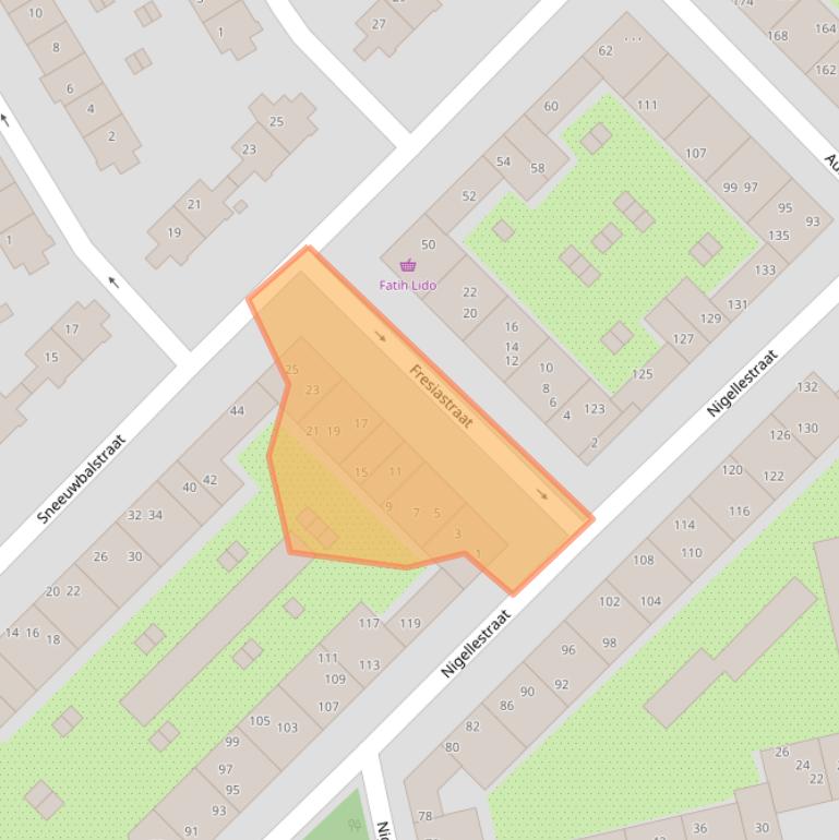 Kaart van postcodegebied 1032BE.