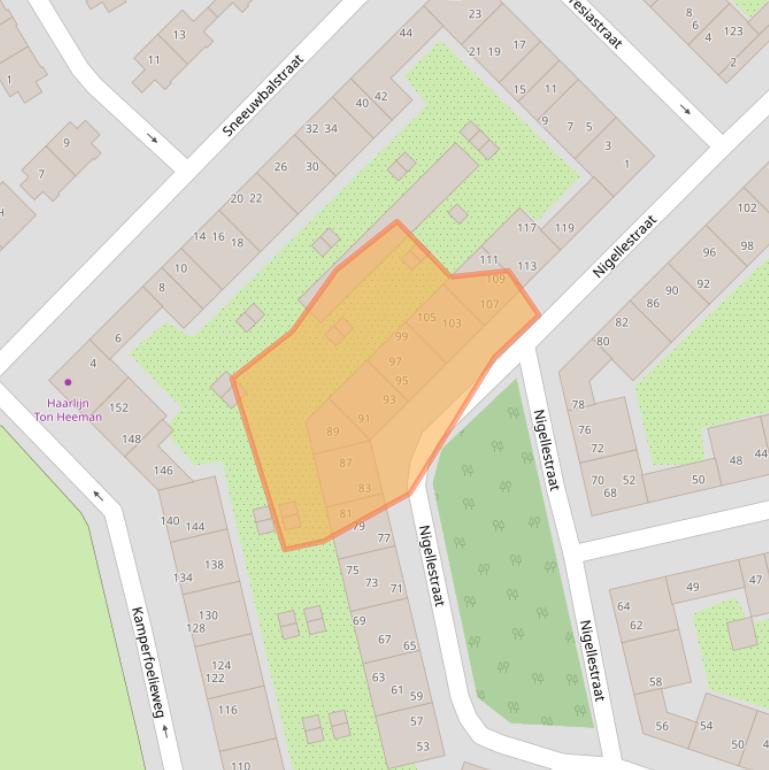 Kaart van postcodegebied 1032BL.