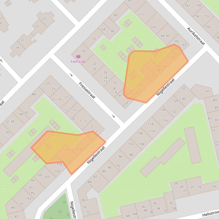 Kaart van postcodegebied 1032BM.