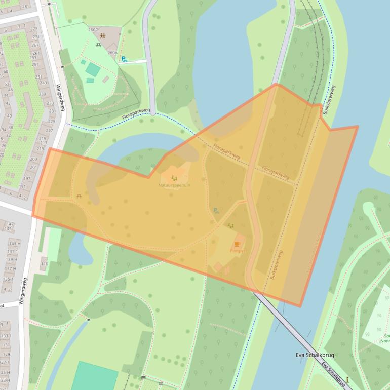 Kaart van postcodegebied 1032BZ.