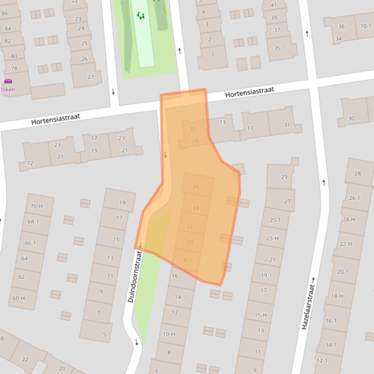 Kaart van postcodegebied 1032CP.