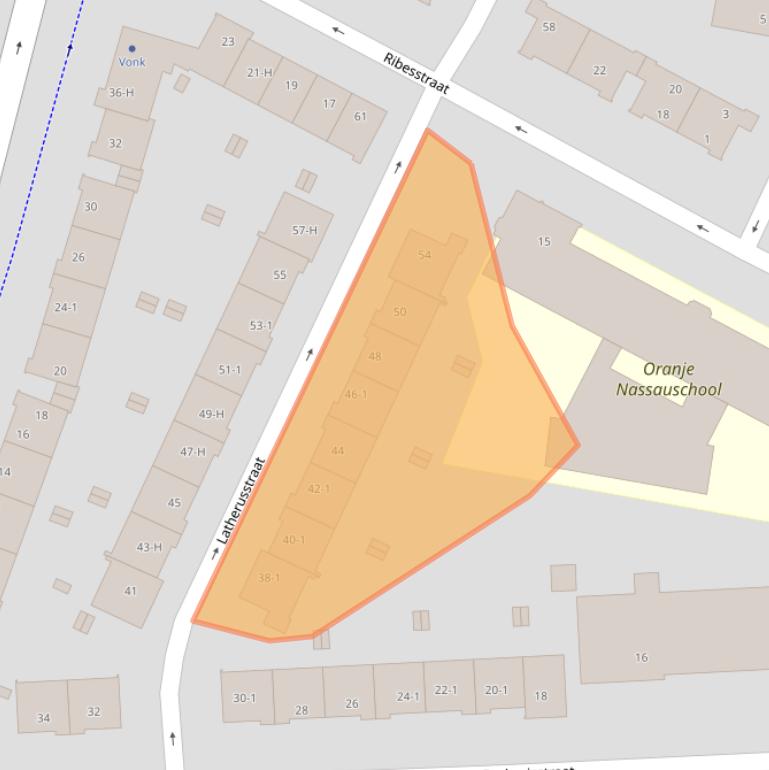 Kaart van postcodegebied 1032EC.