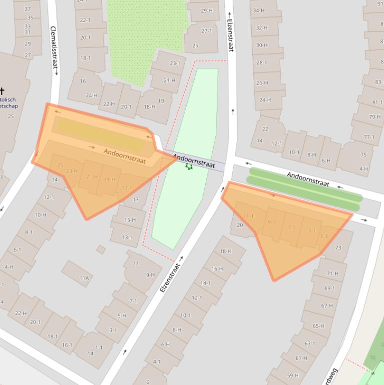 Kaart van postcodegebied 1032ET.