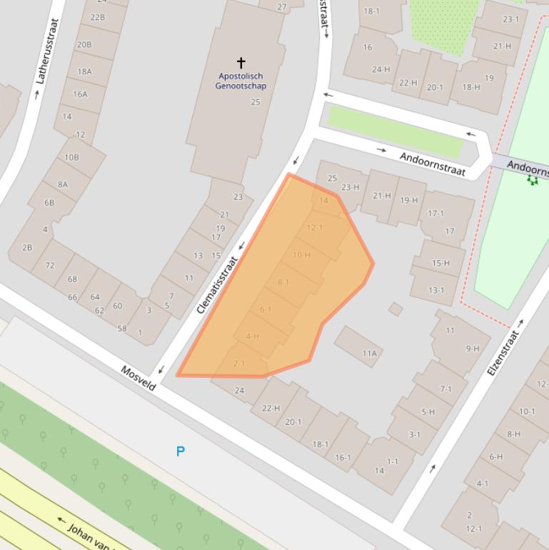 Kaart van postcodegebied 1032GC.