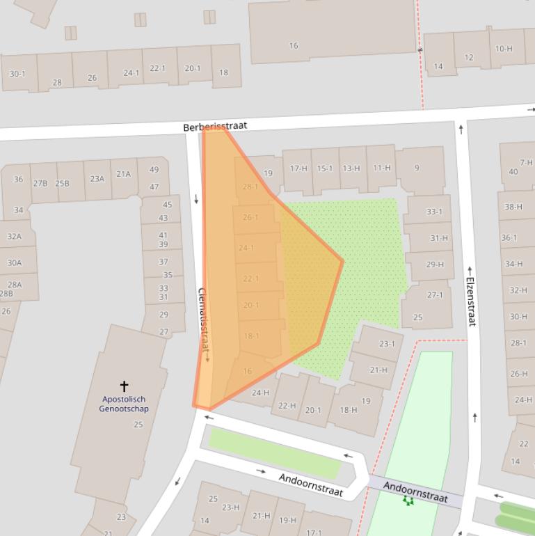 Kaart van postcodegebied 1032GD.