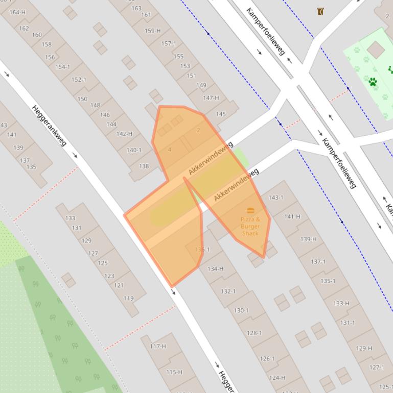 Kaart van postcodegebied 1032HC.