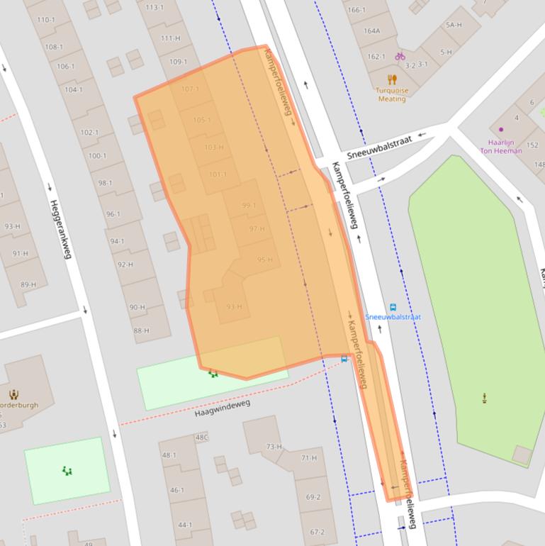 Kaart van postcodegebied 1032HH.