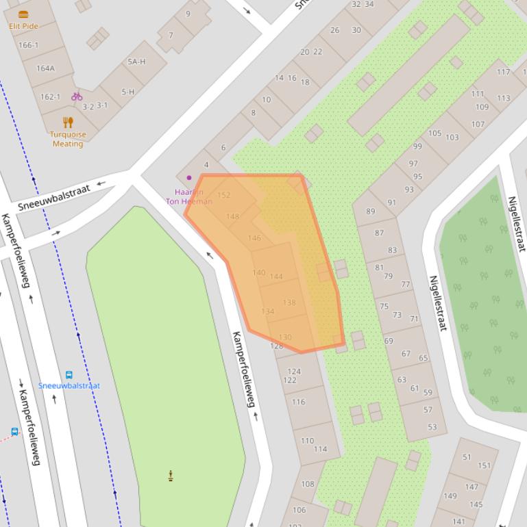 Kaart van postcodegebied 1032HT.