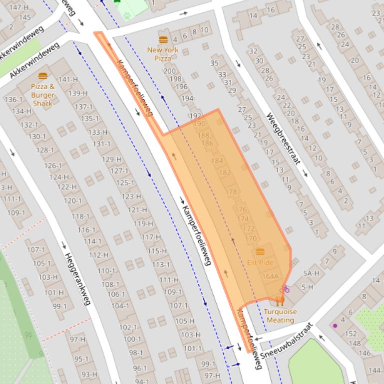 Kaart van postcodegebied 1032HV.