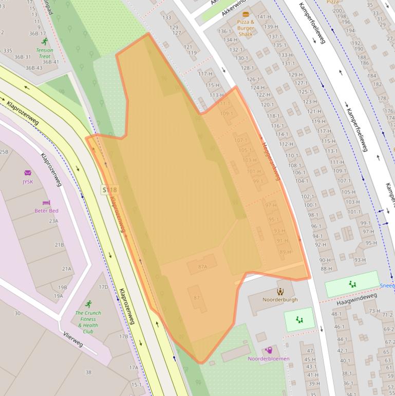 Kaart van postcodegebied 1032JC.