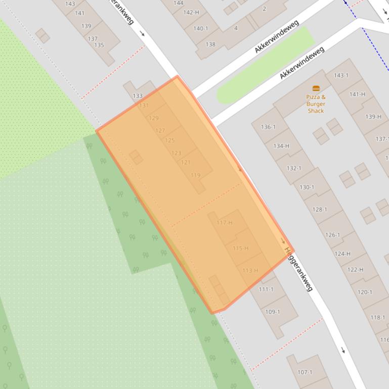 Kaart van postcodegebied 1032JD.