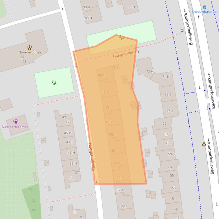 Kaart van postcodegebied 1032JJ.