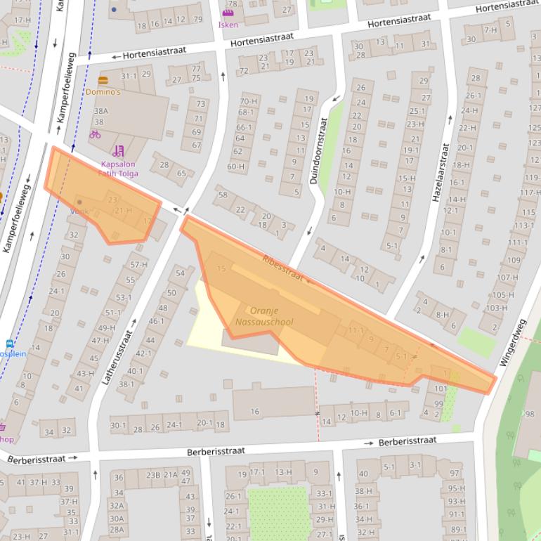 Kaart van postcodegebied 1032JR.
