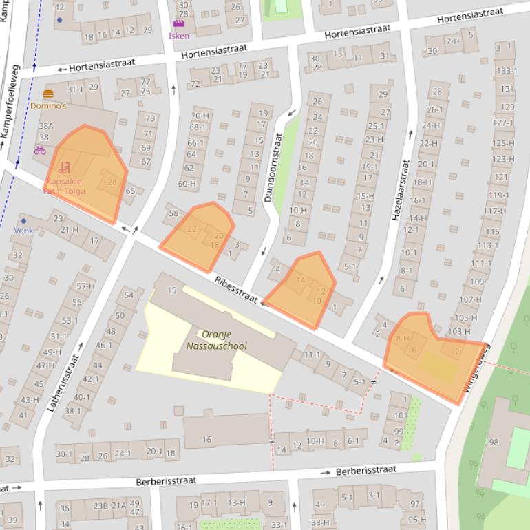 Kaart van postcodegebied 1032JT.