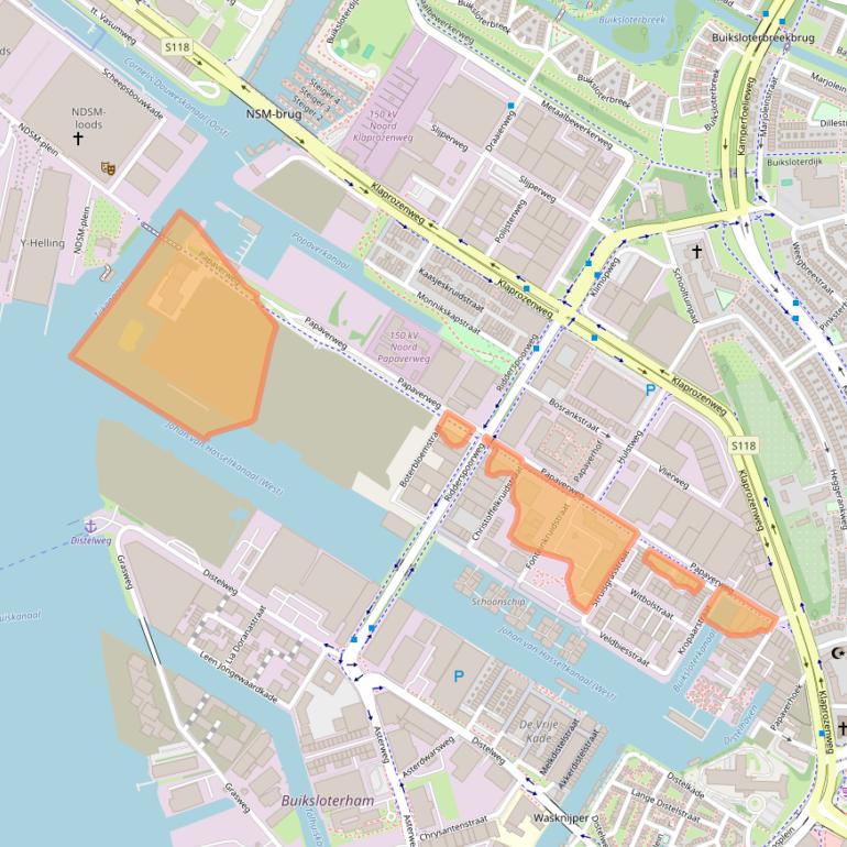 Kaart van postcodegebied 1032KE.