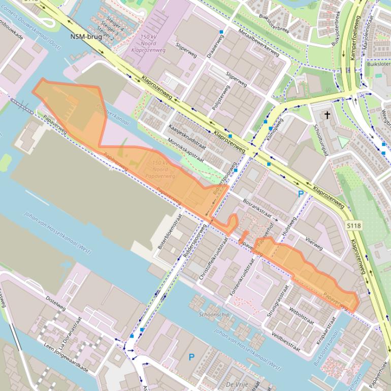 Kaart van postcodegebied 1032KJ.