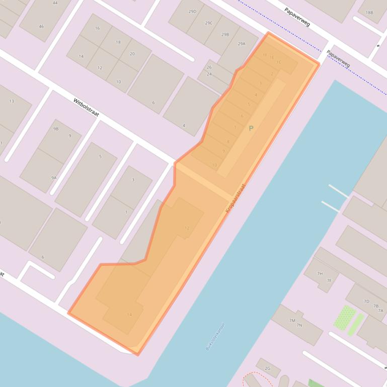 Kaart van postcodegebied 1032LA.