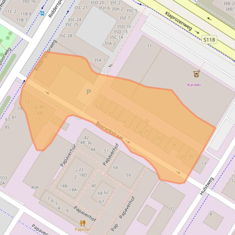 Kaart van postcodegebied 1032LH.