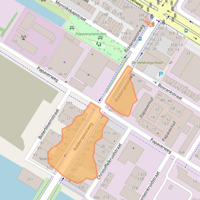 Kaart van postcodegebied 1032LL.