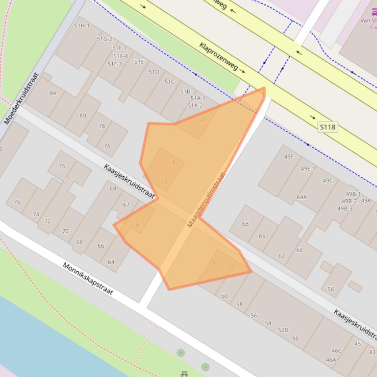 Kaart van postcodegebied 1032LR.