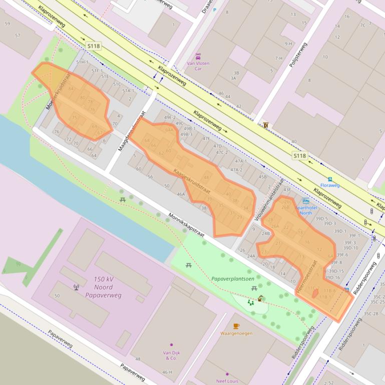 Kaart van postcodegebied 1032LS.