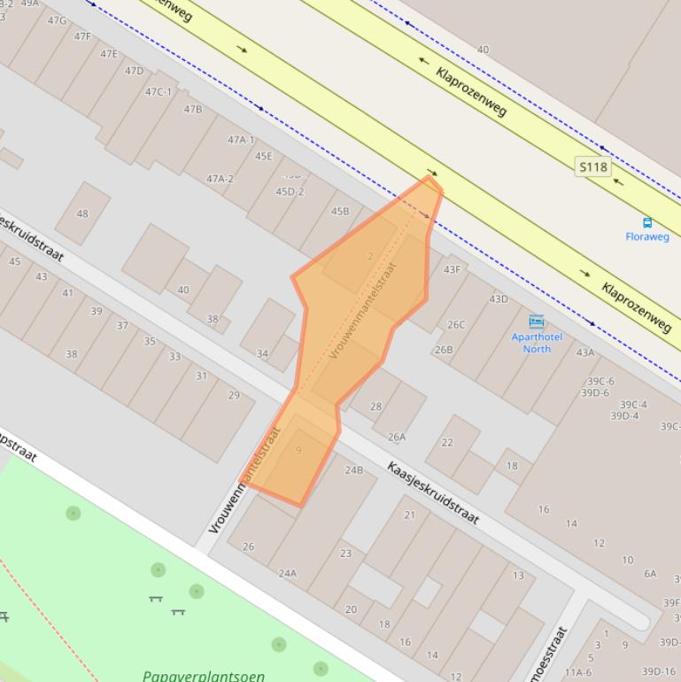 Kaart van postcodegebied 1032LT.