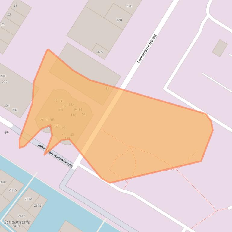 Kaart van postcodegebied 1032LW.