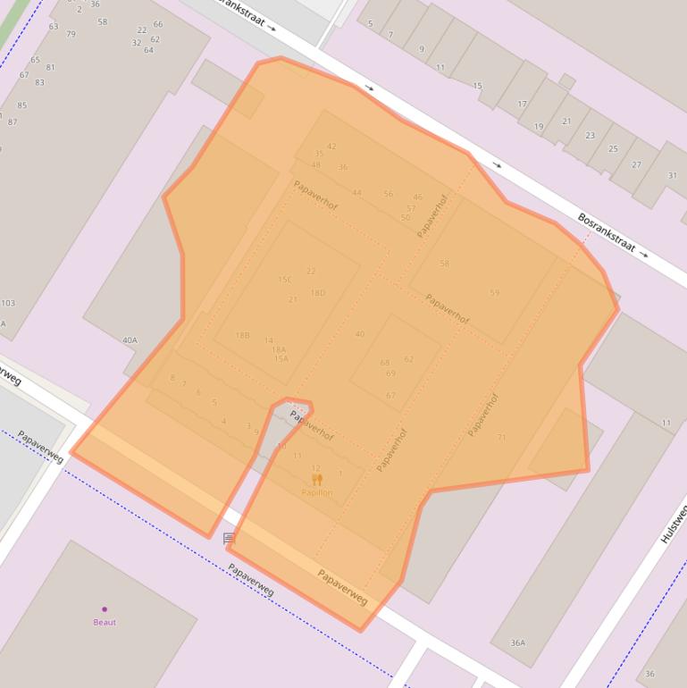 Kaart van postcodegebied 1032LX.