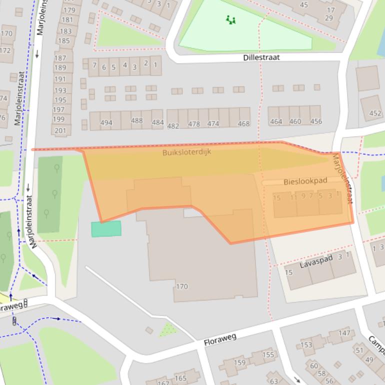 Kaart van postcodegebied 1032VA.