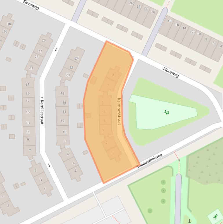 Kaart van postcodegebied 1032VT.