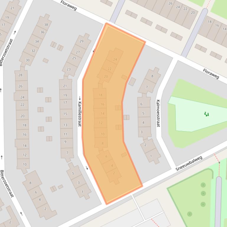 Kaart van postcodegebied 1032VW.