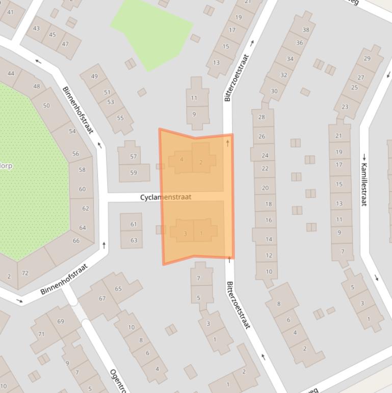 Kaart van postcodegebied 1032XB.