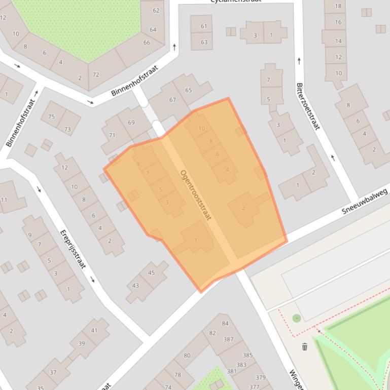 Kaart van postcodegebied 1032XC.