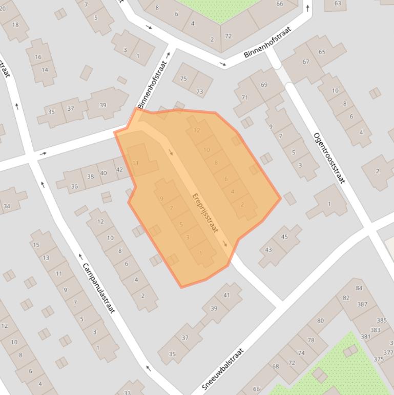 Kaart van postcodegebied 1032XD.